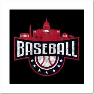 Washington DC Baseball Shirt National Mall Skyline Gift Men Posters and Art